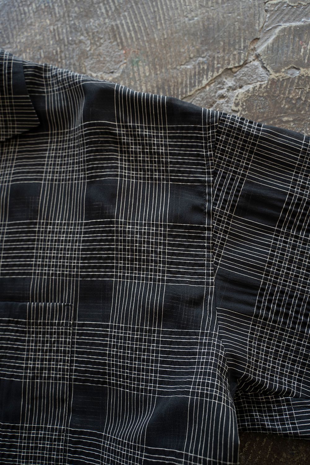 【ラスト1点】【25SS】Sheer Plaid H/S SH / シアーチェックハーフスリーブシャツ (BLACK)