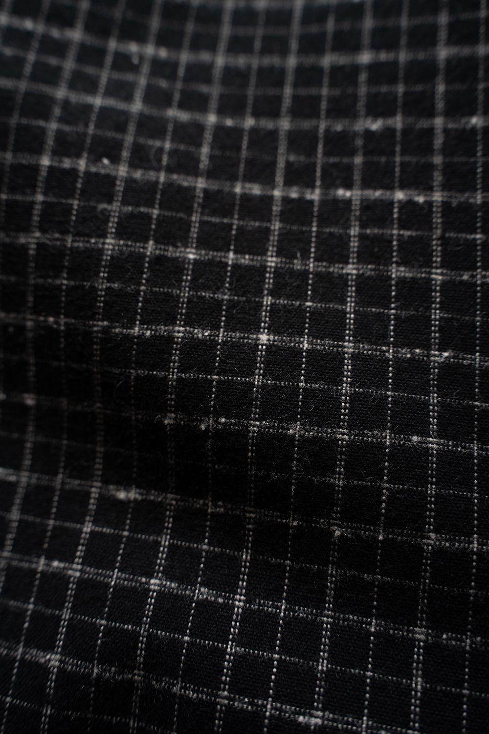 【26AW】コットン×シルクバンドカラーシャツ(BLACK CHECK)