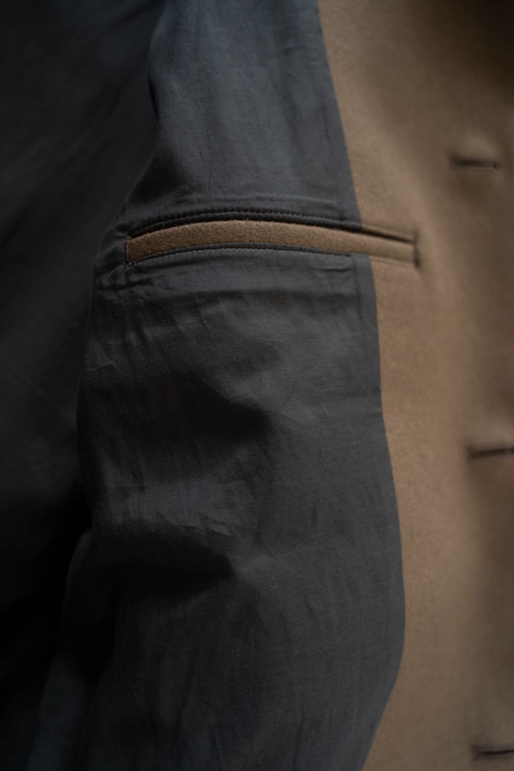 【25AW】Super110'Sメルトンステンカラーハーフコート(BROWN)