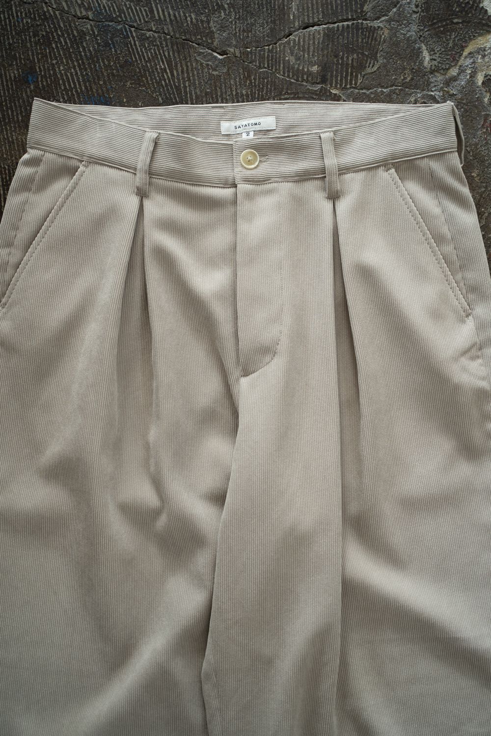 【26AW】2-Tack Corduroy Baggy Trousers/2タックコーデュロイバギートラウザーズ(LIGHT BEIGE)