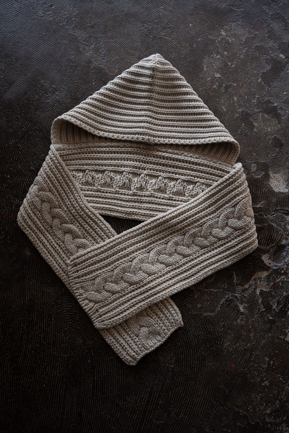 【26AW】Kanya Hooded Scarf(OYSTER WHITE)