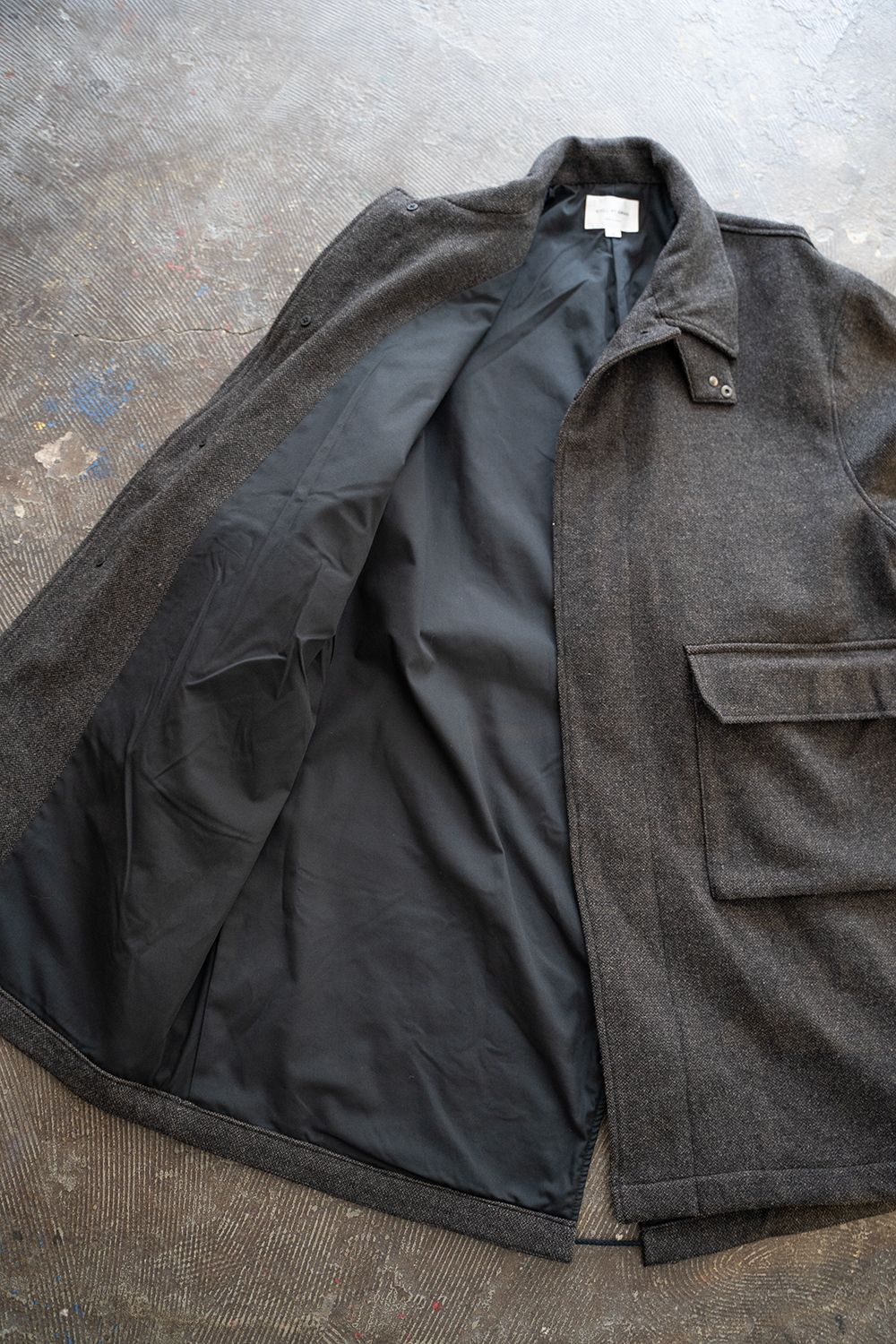 still by hand メルトンコート STILL BY HAND バブアーモチーフ・メルトン素材のウールコート