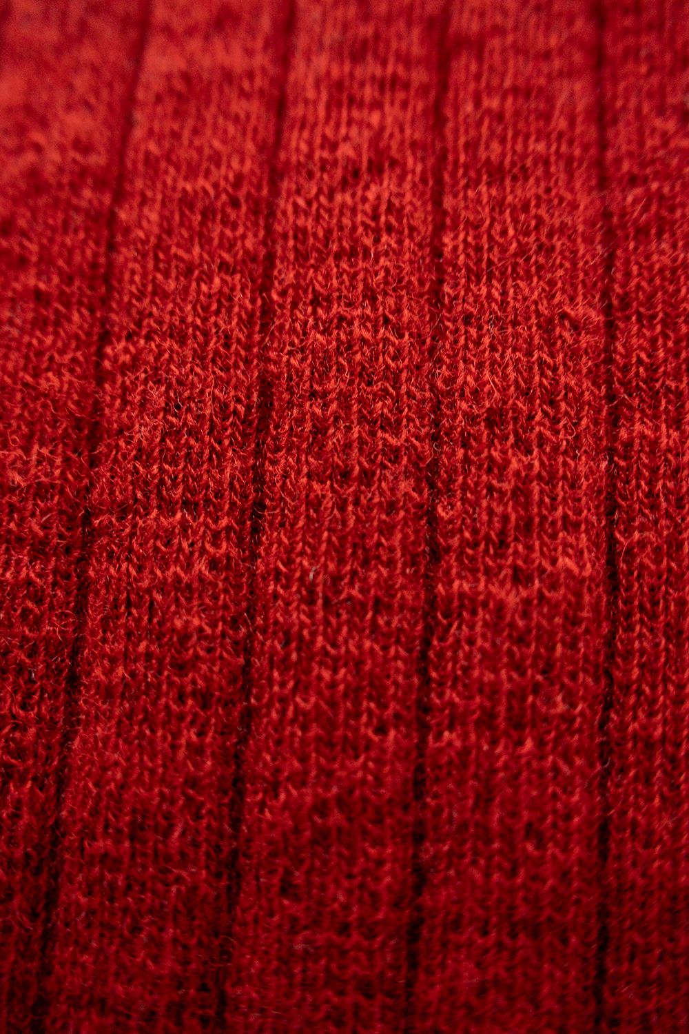 Hard twisted Shetlandwool RIB saddle shoulder crew neck sweater(RED)