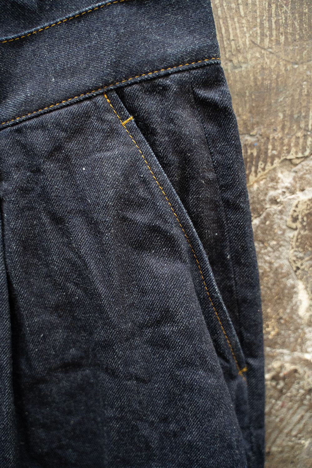 【25SS】1-Tack Bootcut Denim Pants/1タックブーツカットデニムパンツ(INDIGO BLUE)