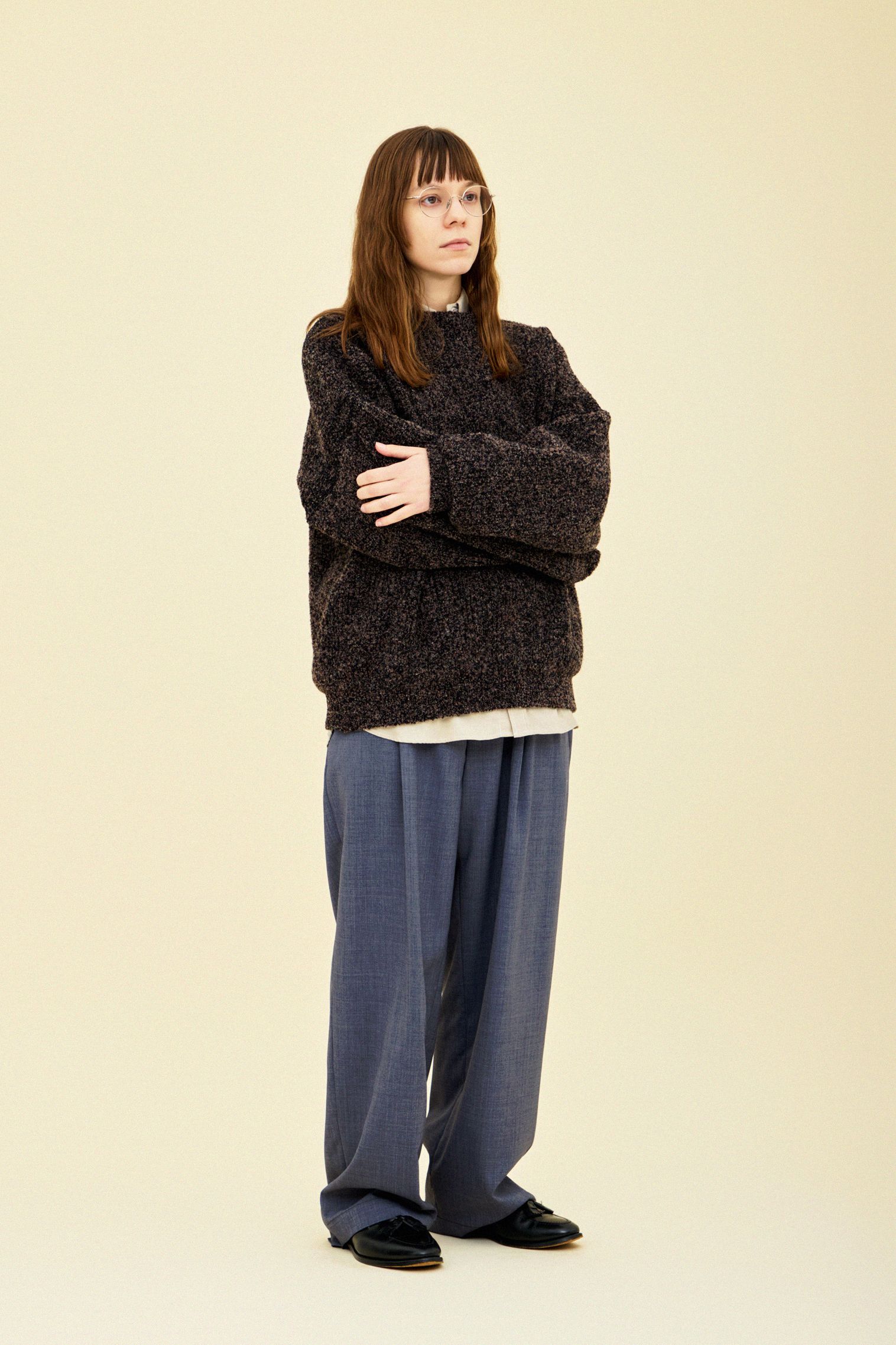 YASHIKI - 【25AW】Shusetsu Boucle Knit(BROWN) | Salty