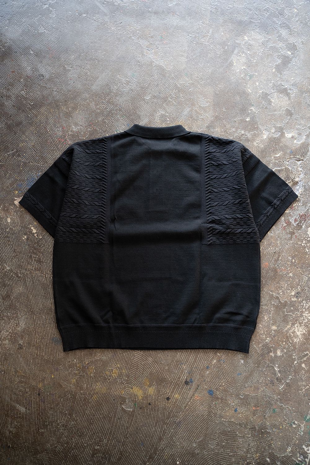 YASHIKI - 【ラスト1点】【24SS】Hazakura Knit Polo(BLACK) | Salty