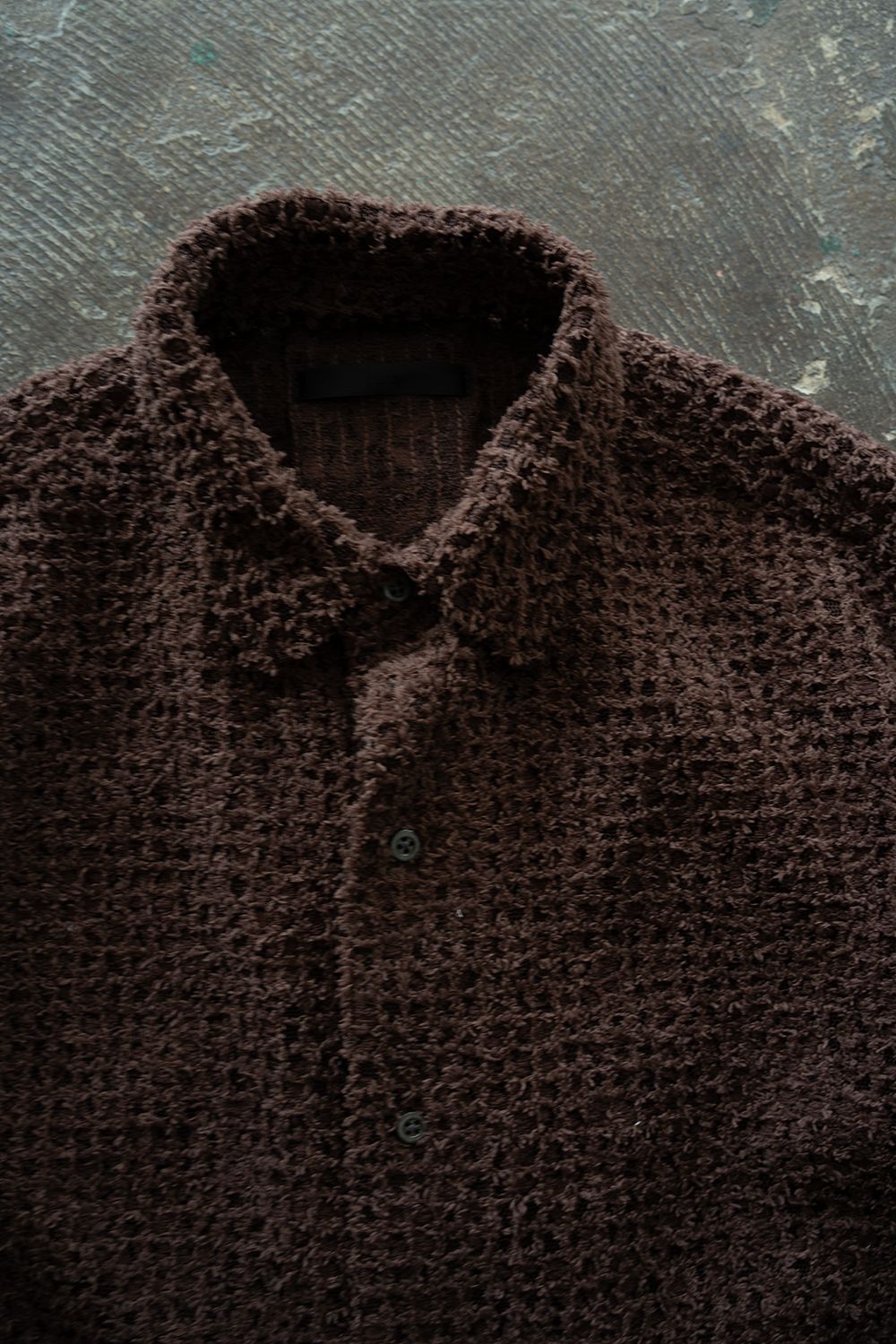 【ラスト1点】【26SS】Feather Lace Shirt/フェザーレースシャツ(BROWN)