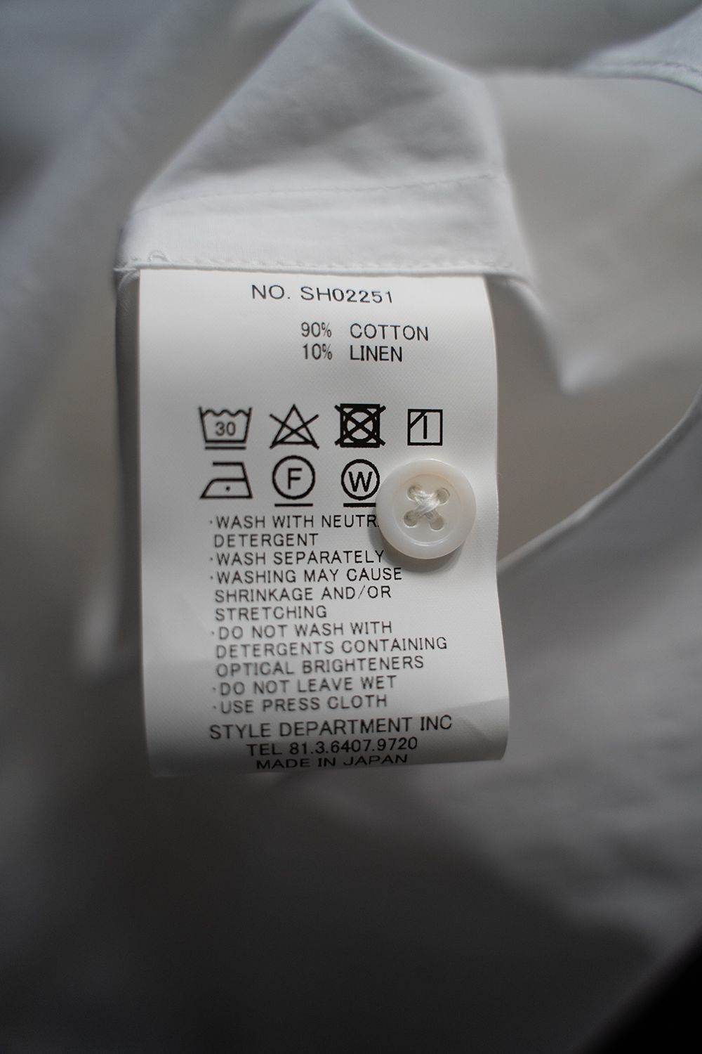 【ラスト1点】【25SS】リネン混バンドカラーシャツ(WHITE)