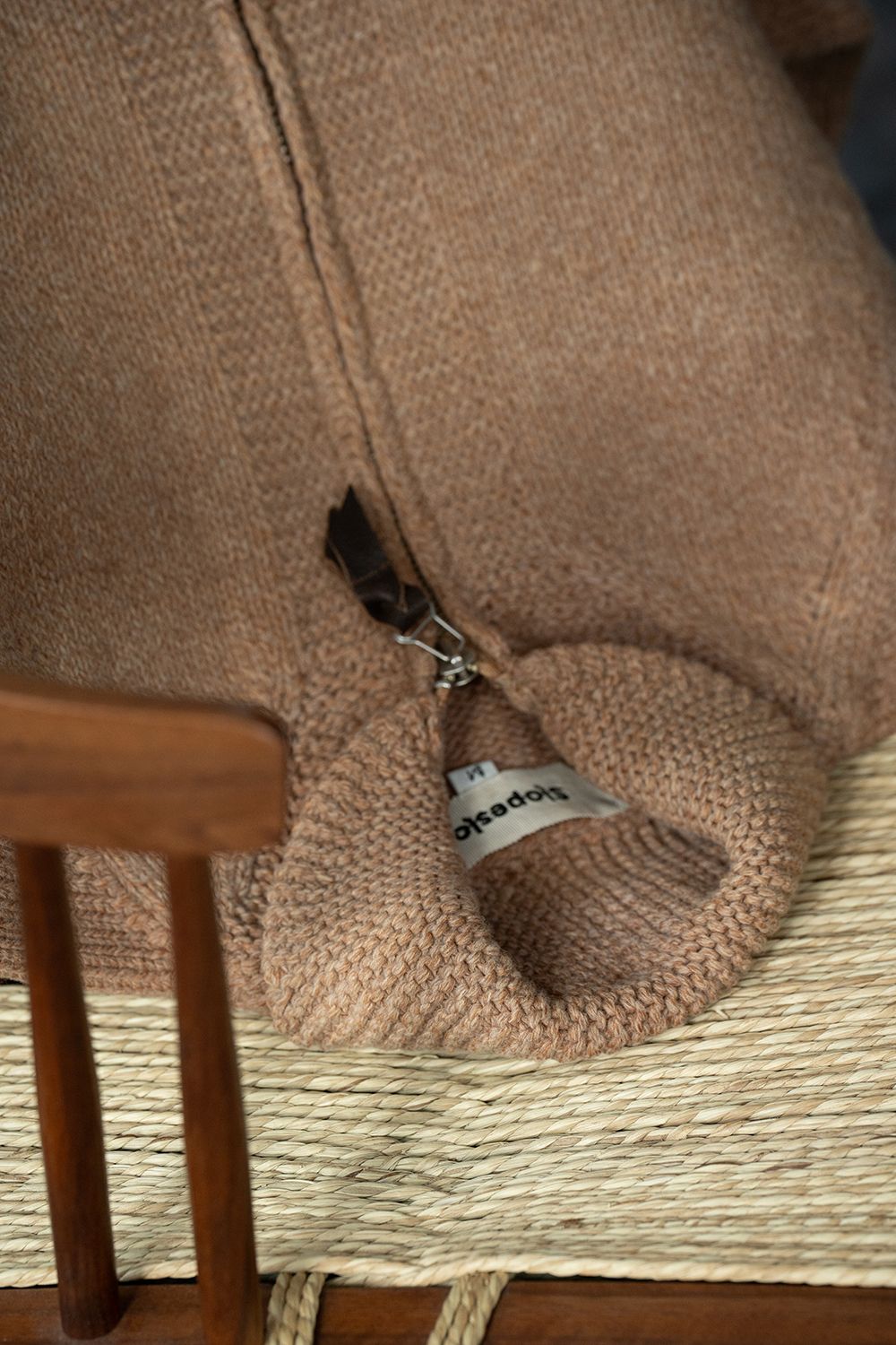 【Sサイズ】Cotton/Papar/Wool HAND KNITTING cowichan sweater(KAKISHIBU)