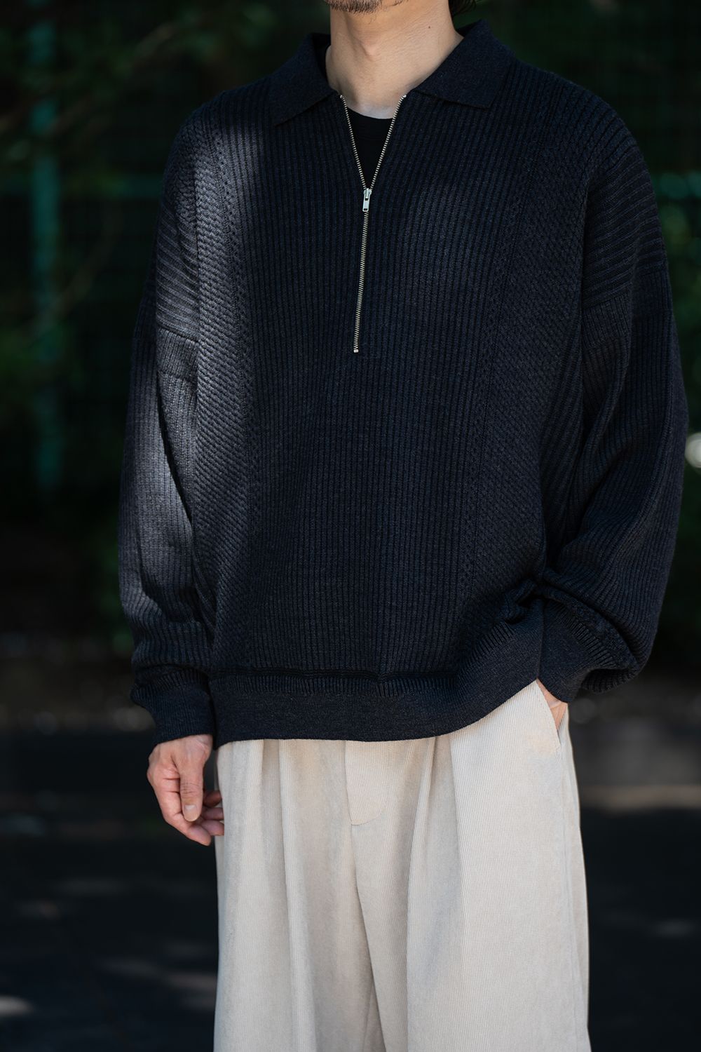 【26AW】Teriha Zip Polo(NAVY)