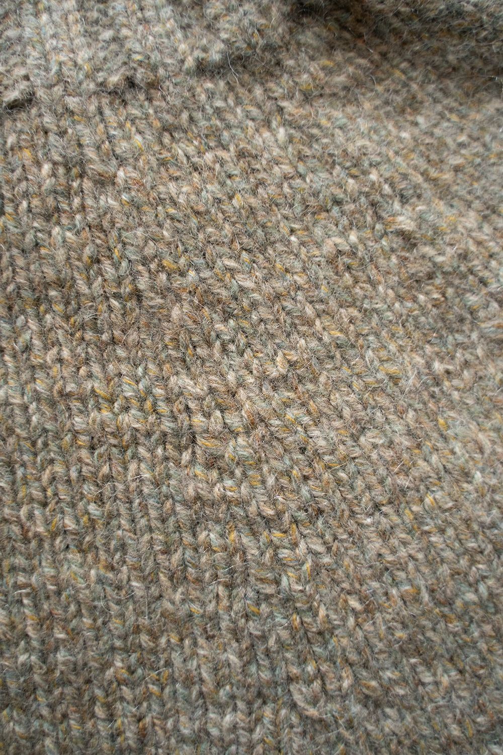 yak/lambs multi ply HAND KNITTING yoke top turtle neck sweater(FOG)