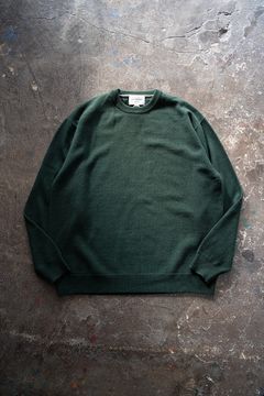 【ラスト1点】【24AW】ウール×シルク10Gクルーネックニット(GREEN)