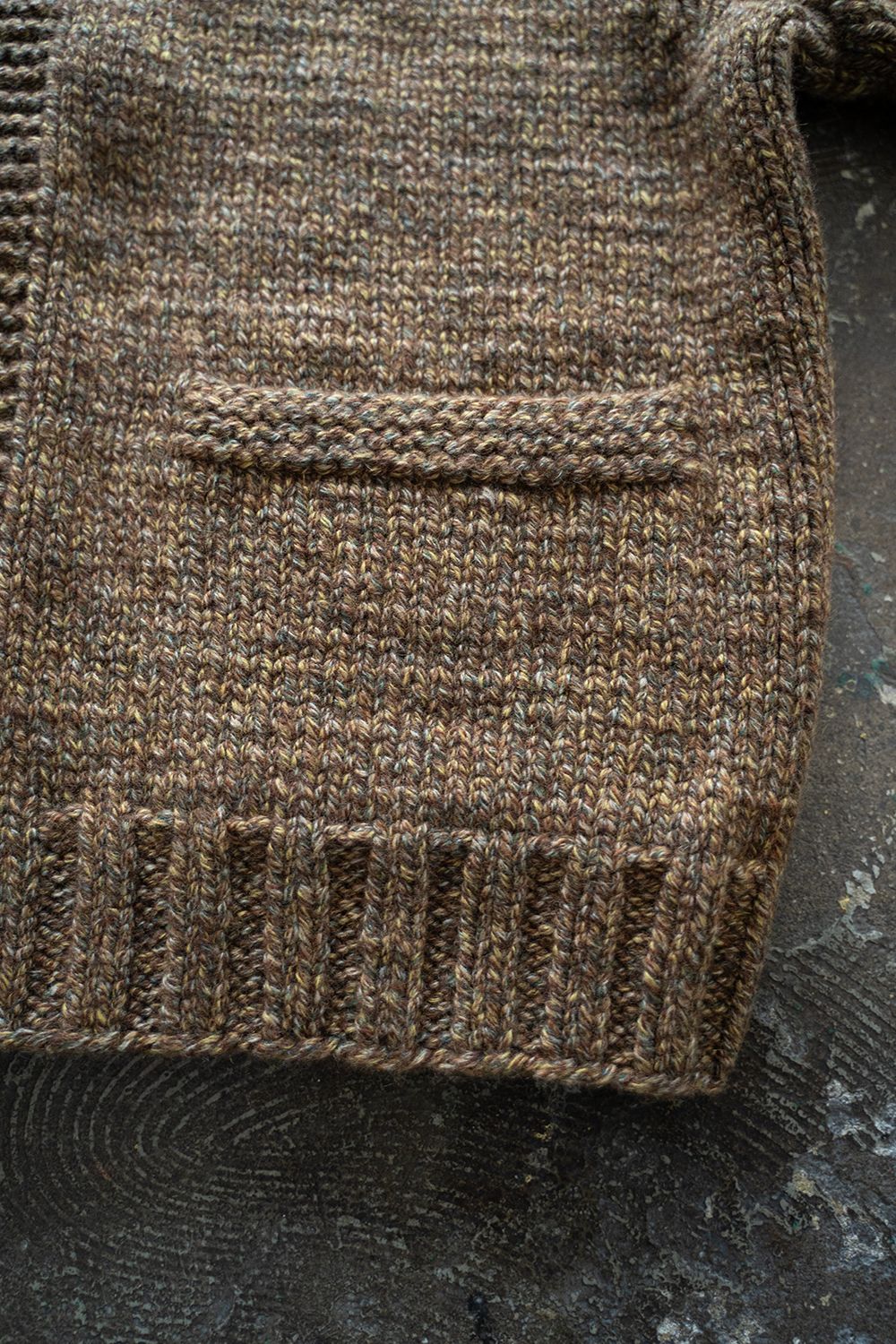 【ラスト1点】yak/lambs multi ply HAND KNITTING cowichan sweater(MARRON)