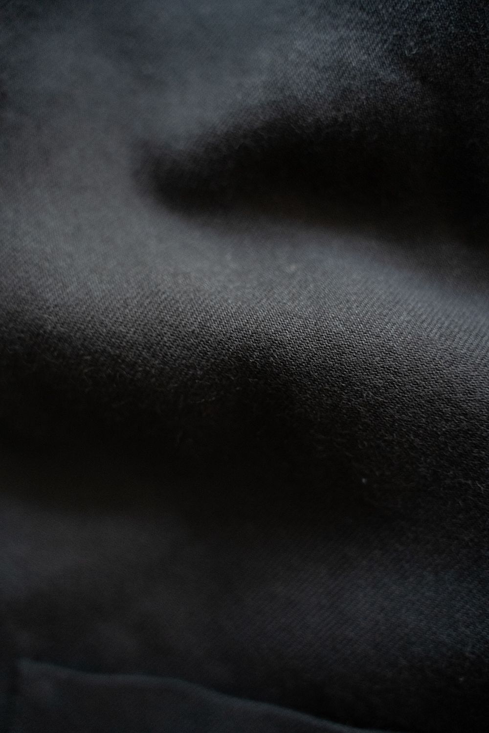 【ラスト1点】【23AW】ウール×コットンシャンブレーバンドカラーシャツ(BLACK)