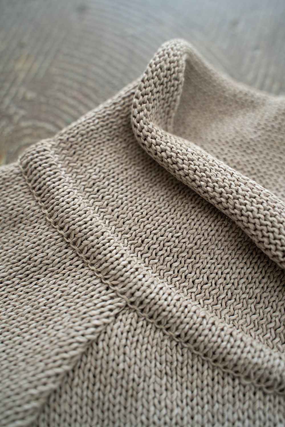 【ラスト1点】2Way Roll Neck Knit Pullover/和紙混2WAYロールネックニット(GREIGE)