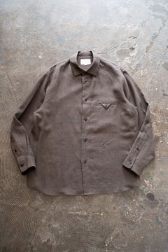 【ラスト1点】【22AW】リネンオックスシャツ(BROWN)