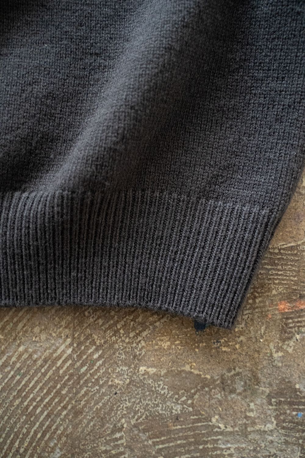【ラスト1点】【23AW】7Gスキッパーポロニット(CHARCOAL)