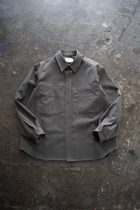 【25AW】フェイクスウェードシャツブルゾン(GREY)