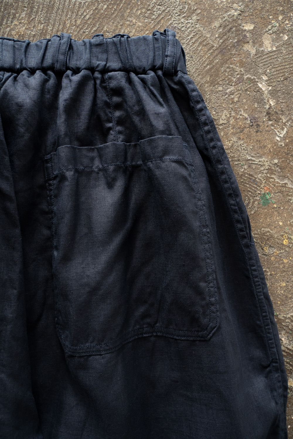 大麻ワイドパンツ(濃紺)