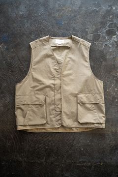 【ラスト1点】【22SS】綿×麻ビッグポケットベスト(BEIGE)