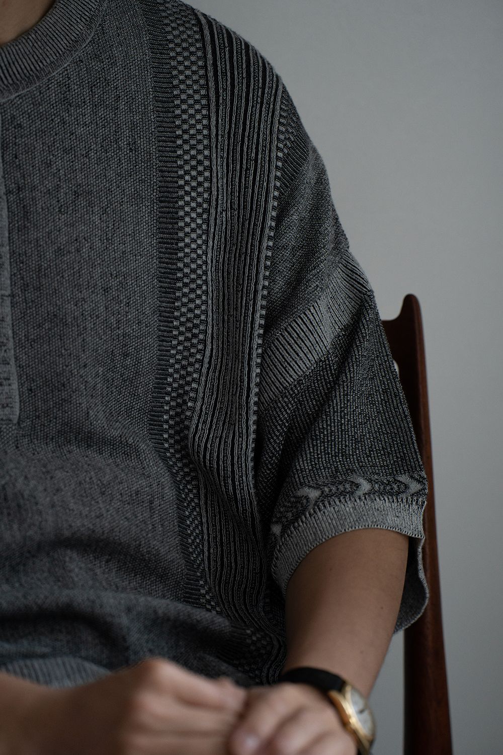 【26SS】Ryokufu Henley Knit(MIX GRAY)