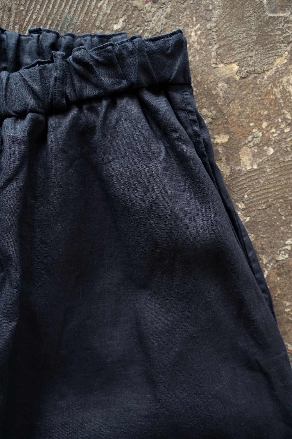 大麻ワイドパンツ(濃紺)