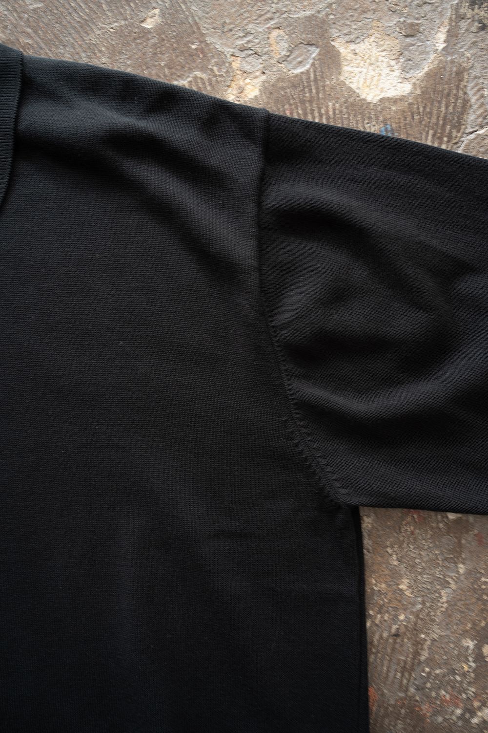 【26AW】コットン×シルク12Gニットポロ(INK BLACK)