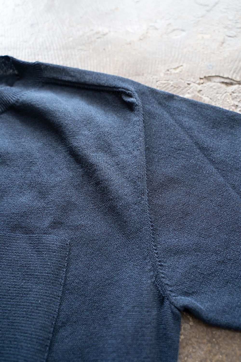 【ラスト1点】和紙混サドルショルダーニット(NAVY)