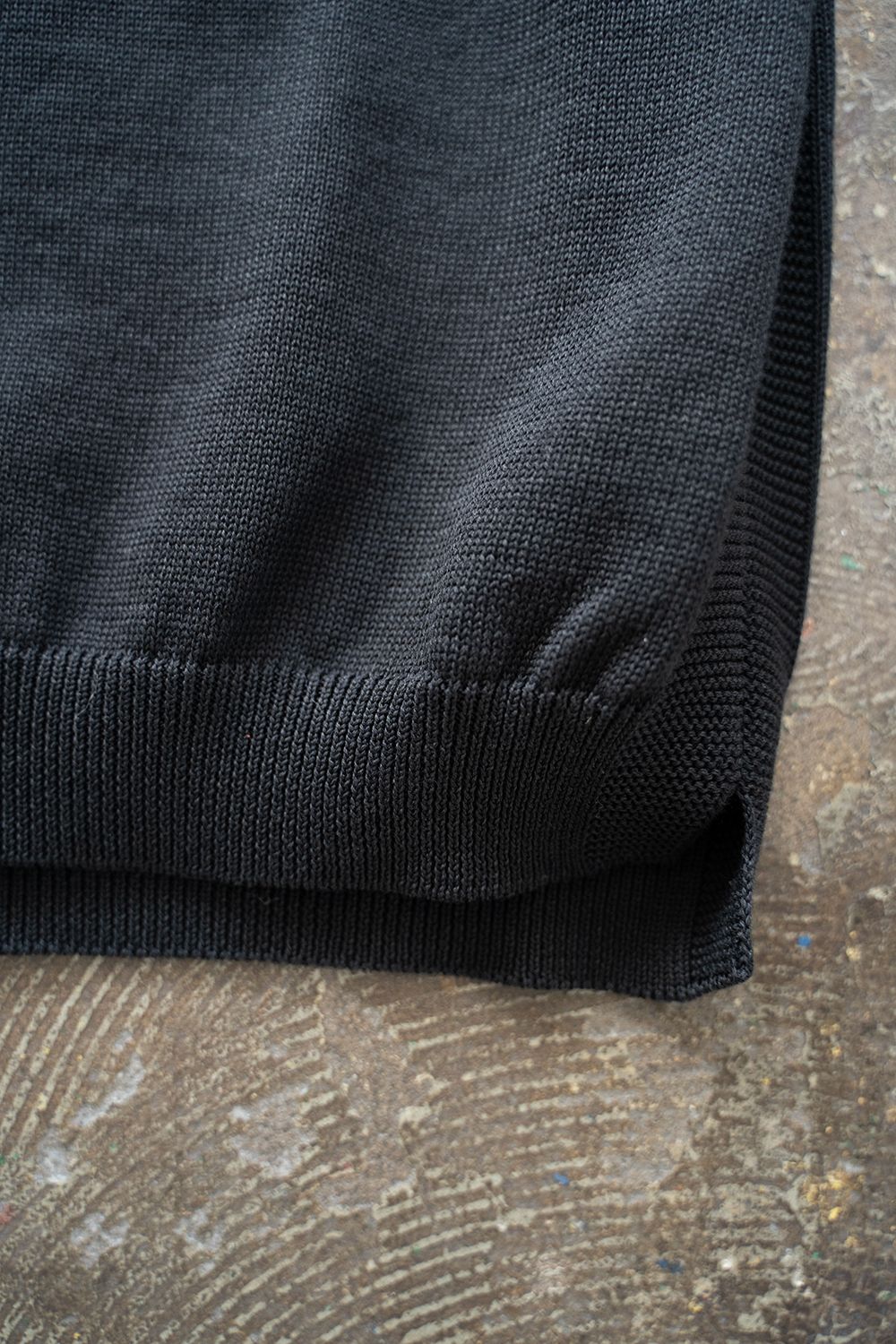 【ラスト1点】【23SS】擬麻コットンニットベスト(BLACK)