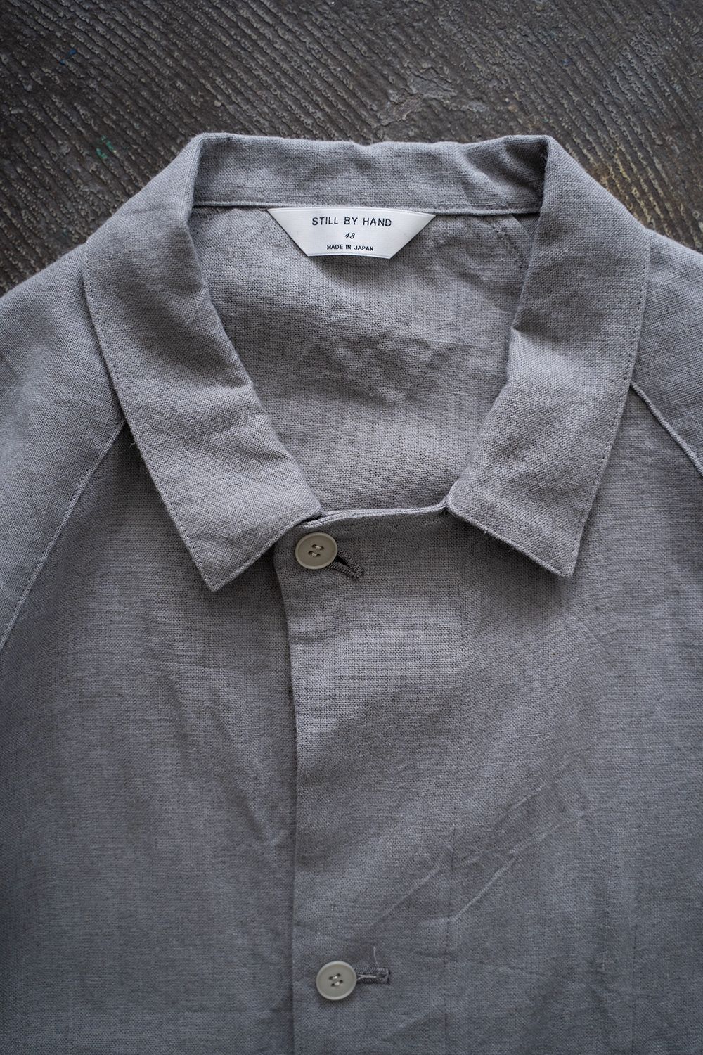 【ラスト1点】【24SS】リネン×ラミーミニマルブルゾン(GRAY)