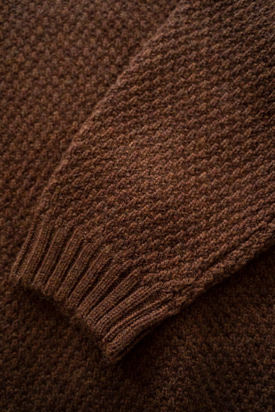 【25AW】英国羊毛5Gニットジップブルゾン(MARRON)