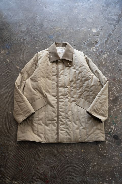 【25AW】コーデュロイ切り替えシンサレートキルティングブルゾン(BEIGE)