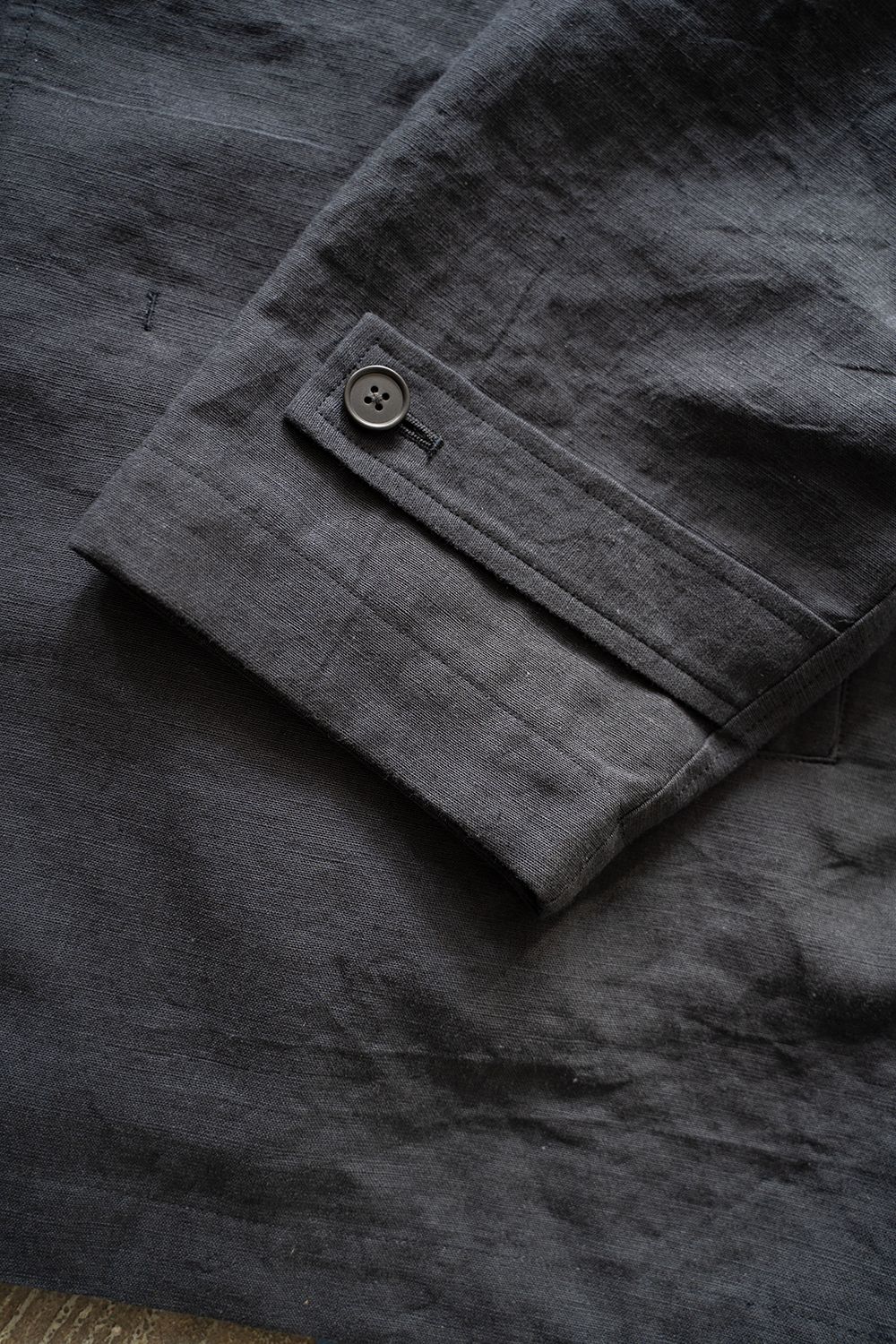 【ラスト1点】【25SS】コットン×リネンステンカラーハーフコート(NAVY)