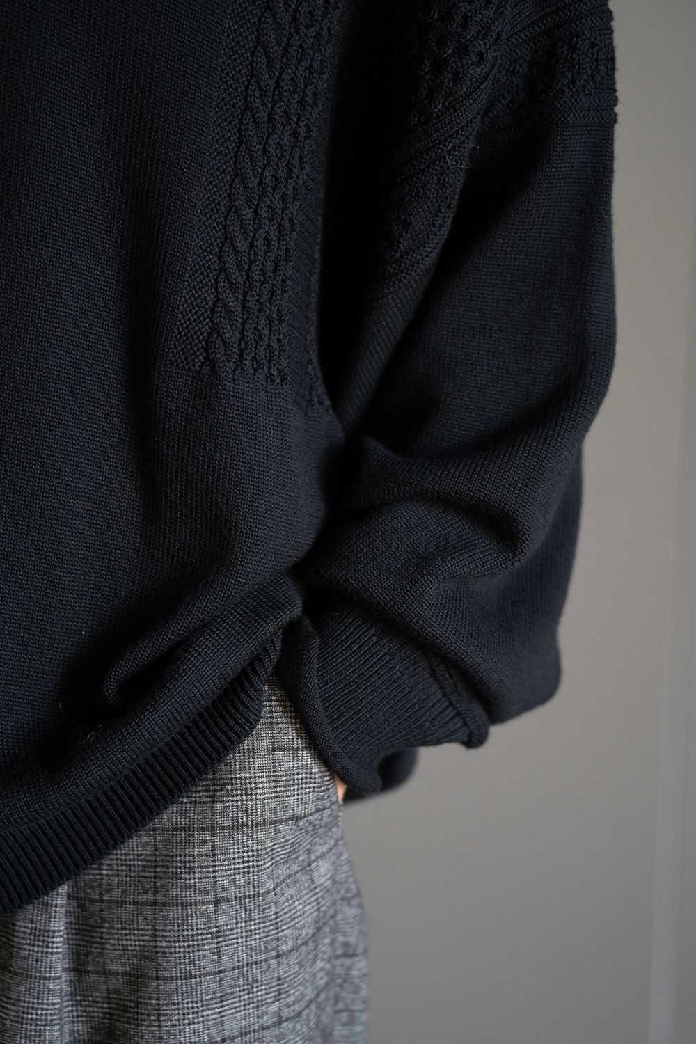 YASHIKI - 【ラスト1点】【24AW】Hatsuyuki Skipper Knit(BLACK