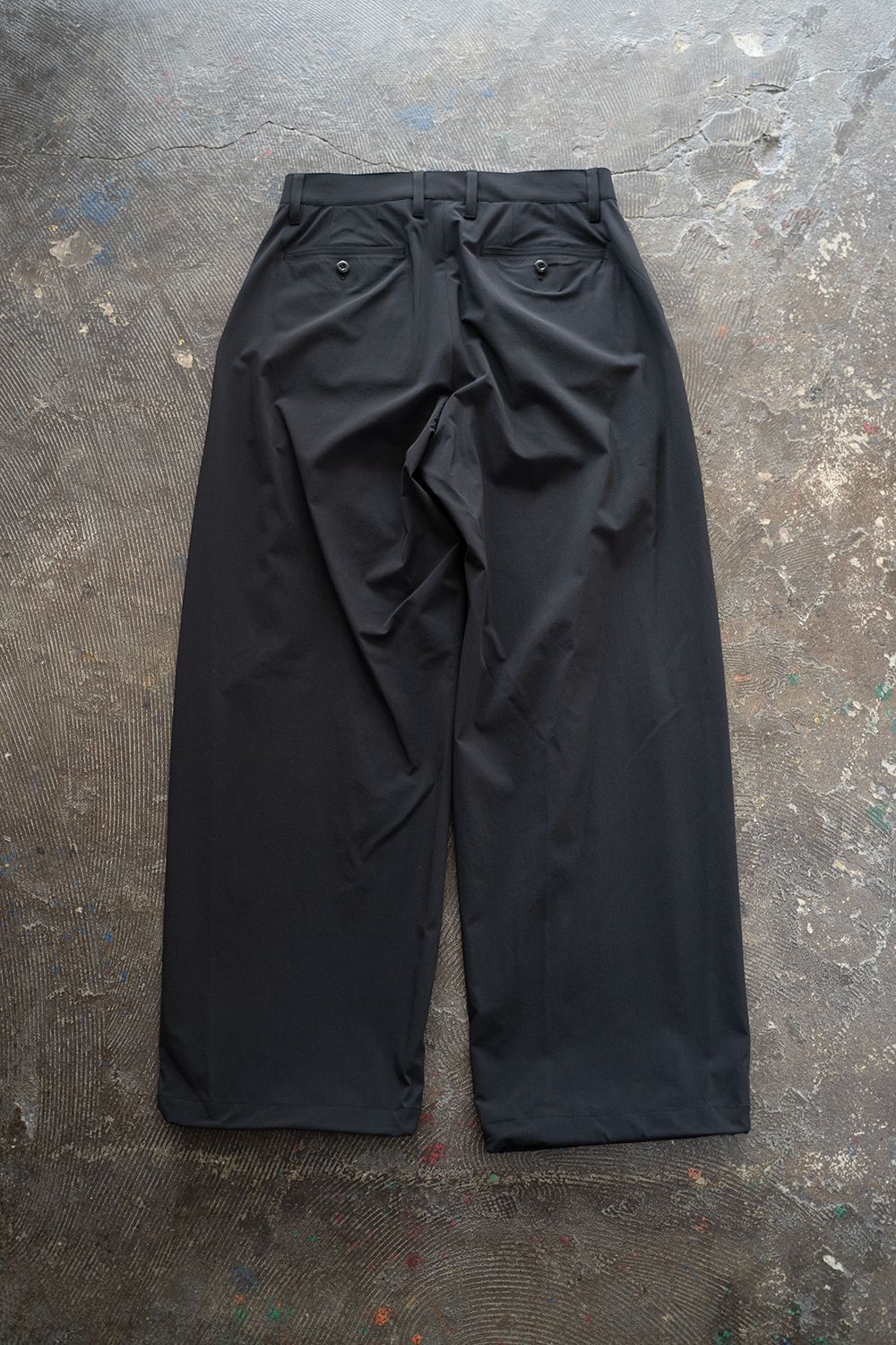 【25SS】1-Tack Nylon Trousers/1タックナイロントラウザーズ(BLACK)
