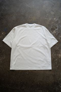 【ラスト1点】【24SS】配色バインダーネックボーダーTシャツ(GRAY)