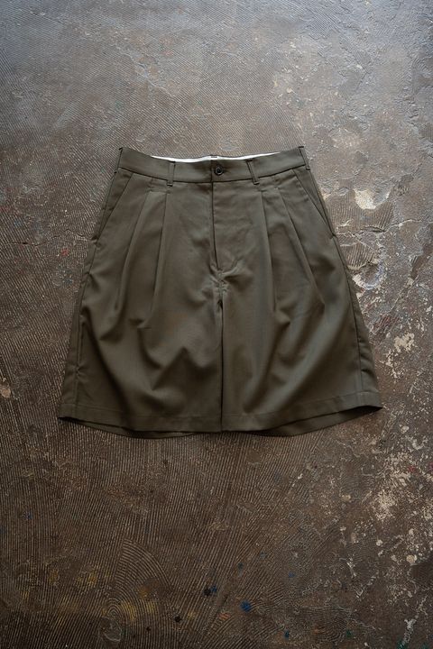 【26SS】Super120'sウールハーフパンツ(OLIVE)