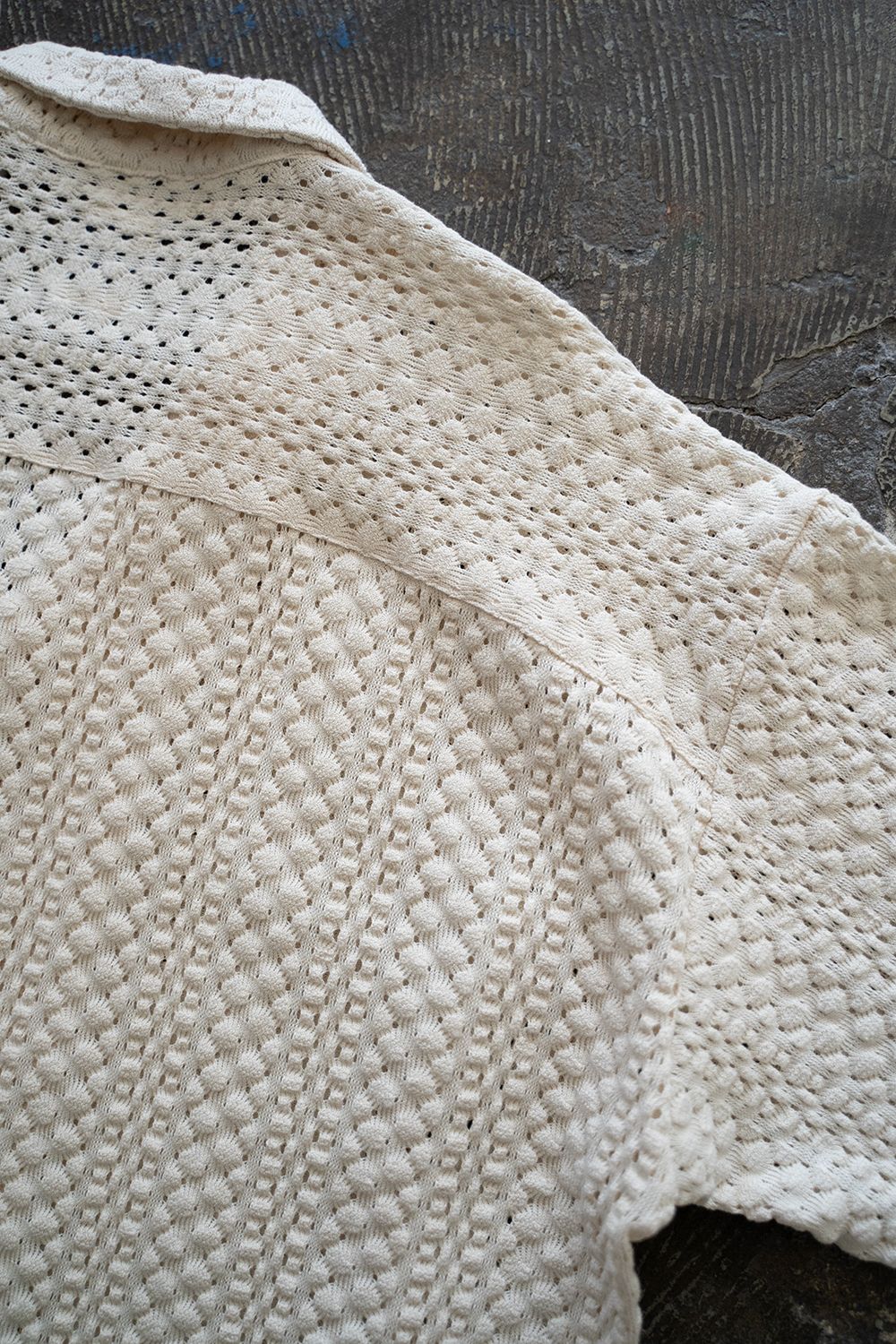 【ラスト1点】【24SS】Barfuss Knit H/S Shirt/バルファスニットハーフスリーブシャツ(WHITE)