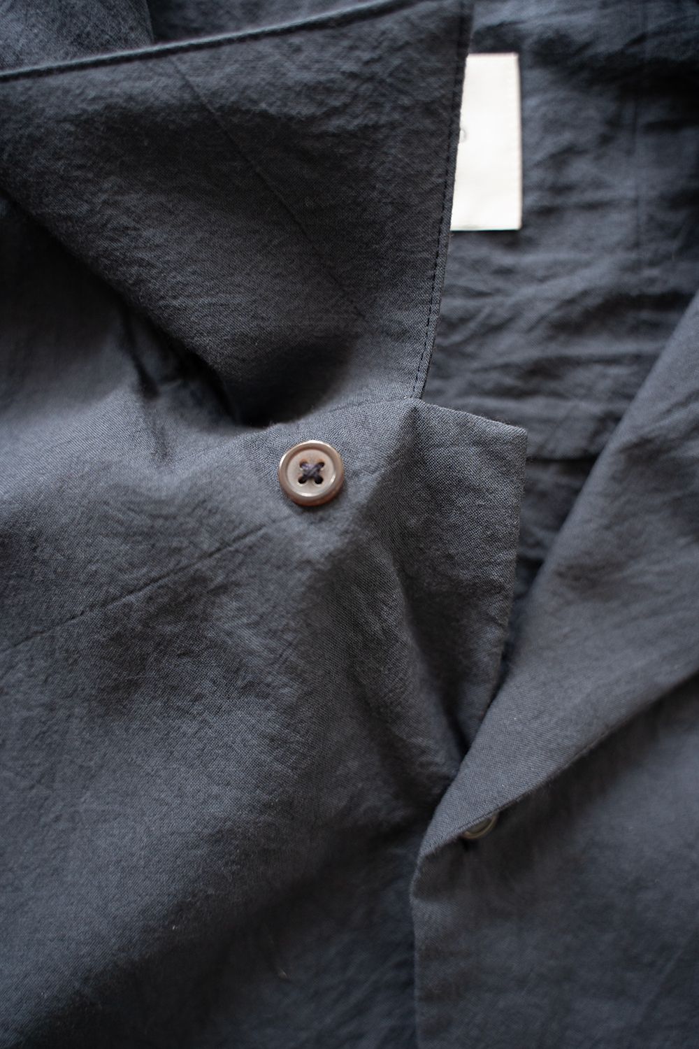 【ラスト1点】【25SS】コットンシルクオープンカラーシャツ(NAVY)