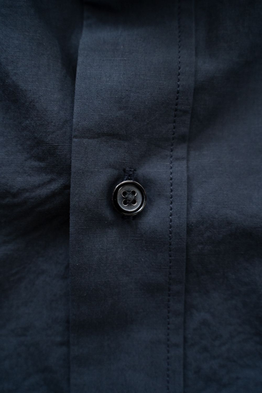 【26SS】極小襟コットン×リネンタイプライターシャツ(NAVY)