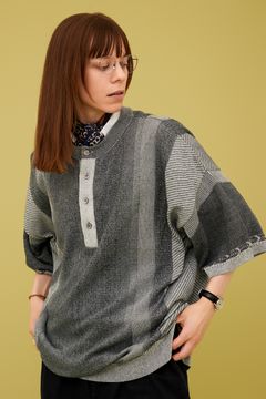 【ラスト1点】【25SS】Fumon Henley Knit(MIX GRAY)