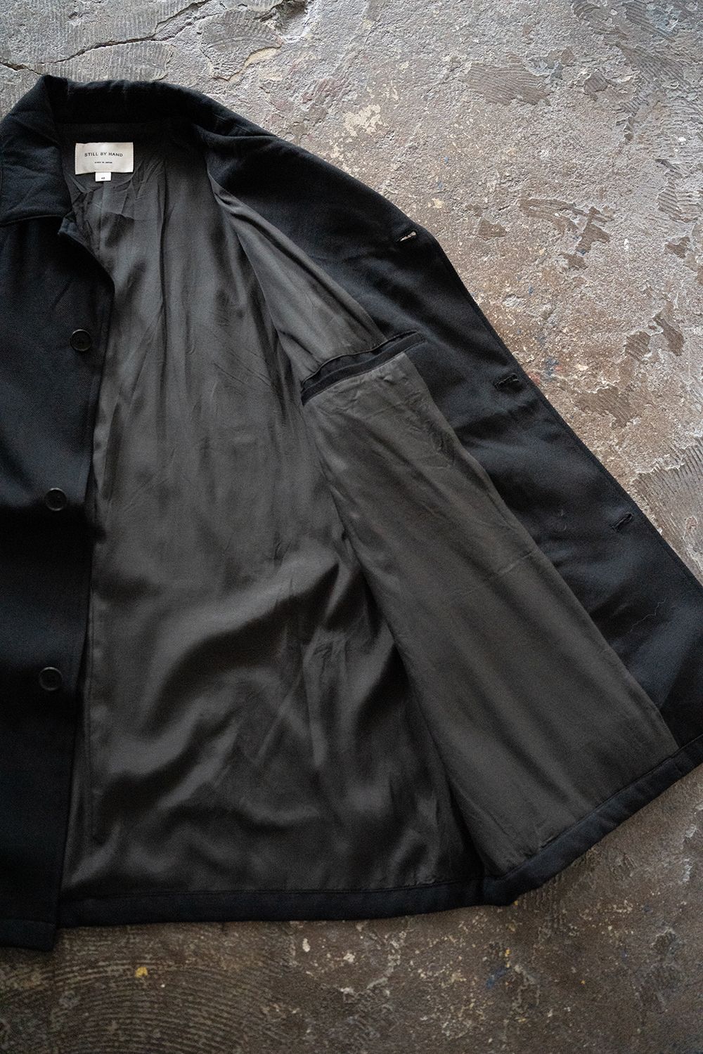 【25AW】ウールサージカバーオール(BLACK)