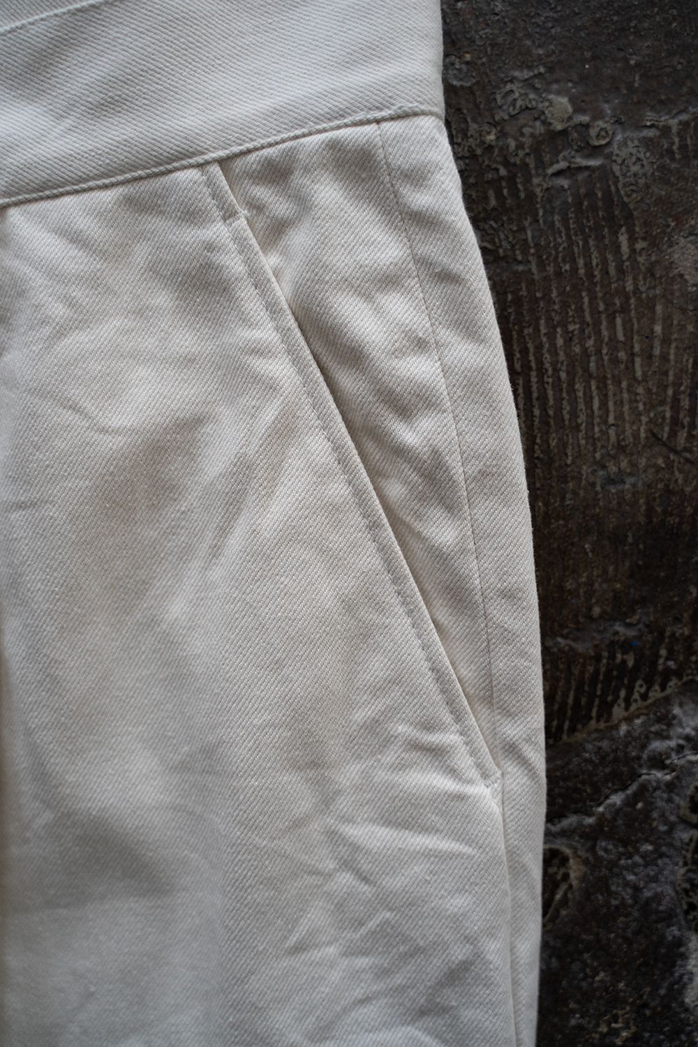 【25SS】1-Tack Bootcut Denim Pants/1タックブーツカットデニムパンツ(OFF WHITE)