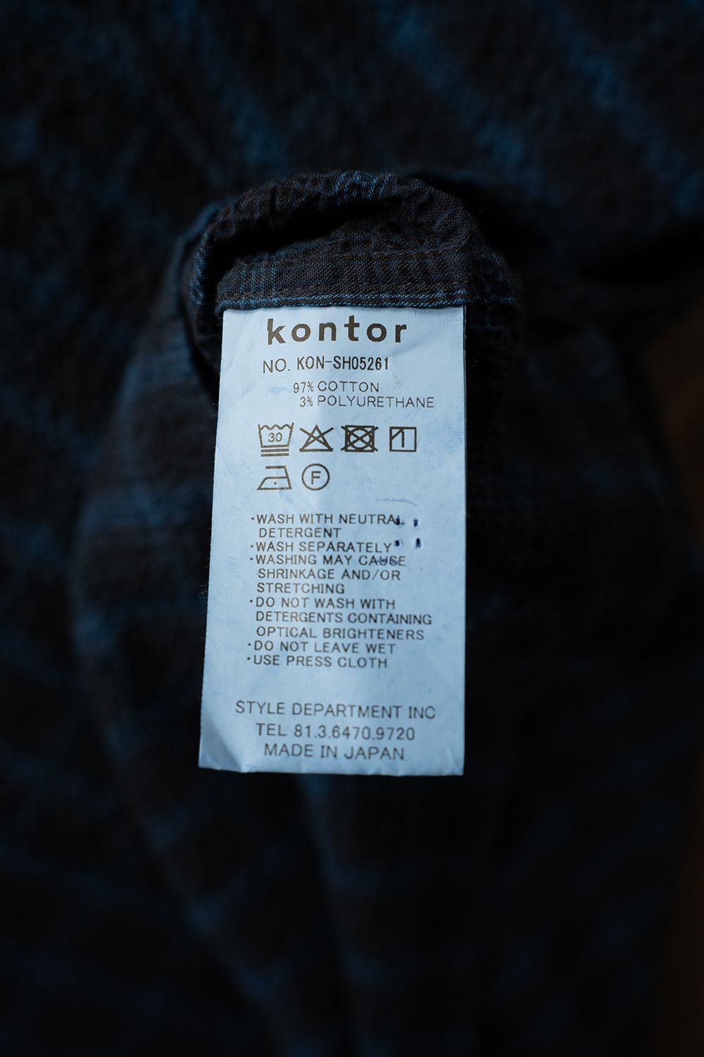 【ラスト1点】【26SS】Overdyed Seersucker Check Shirt(BLUE CHECK)