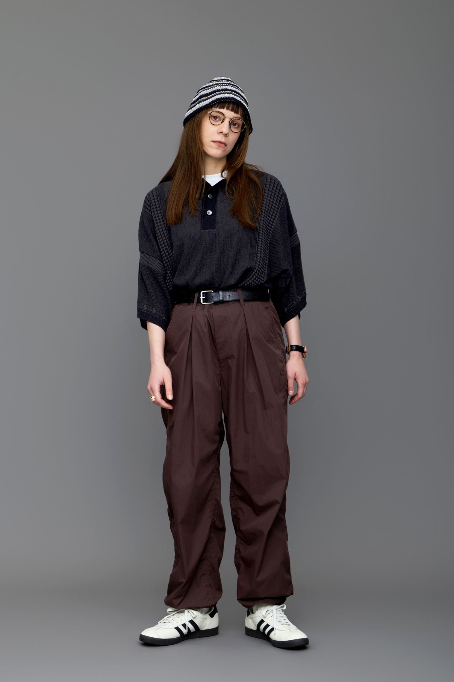 YASHIKI - 【26SS】Aotsuyu Knit Polo(BLACK) | Salty