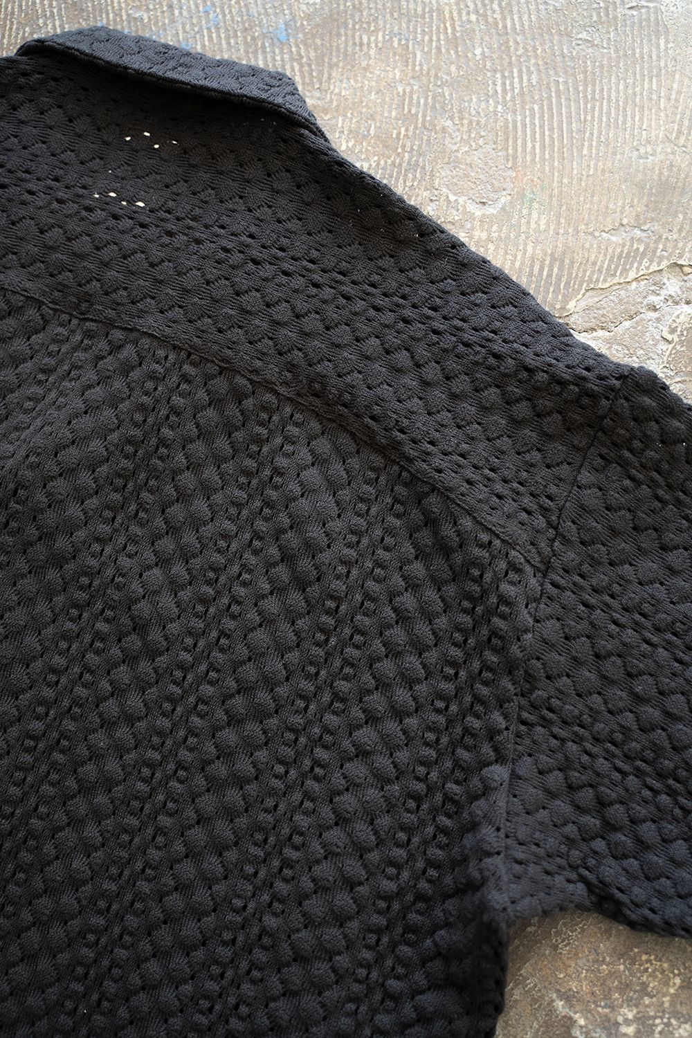 【ラスト1点】【24SS】Barfuss Knit H/S Shirt/バルファスニットハーフスリーブシャツ(BLACK)