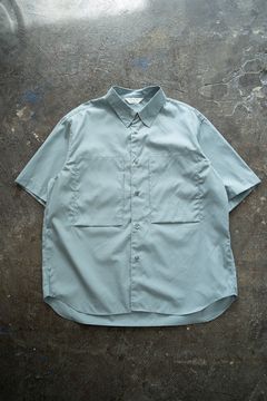 【ラスト1点】【24SS】両胸ポケット半袖ブロードシャツ(BLUE GRAY)