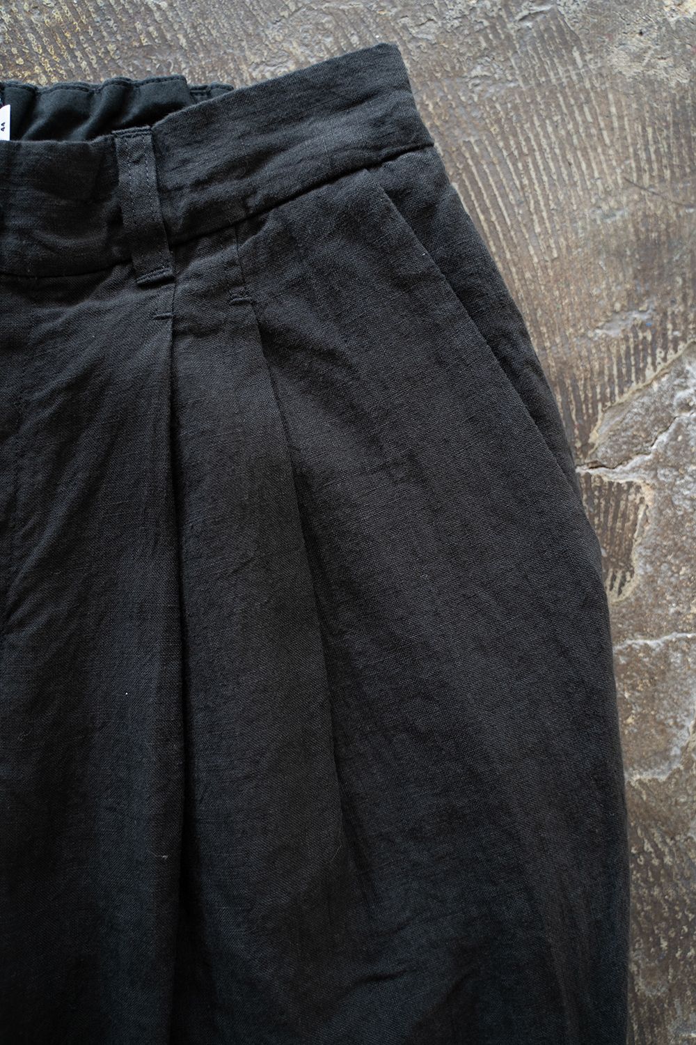 【ラスト1点】【25SS】リネンオックス2タックワイドイージーパンツ(BLACK)
