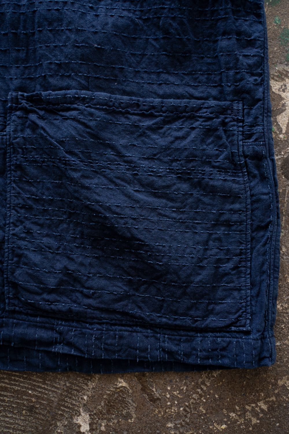 薄手刺し子織ジャケット(藍(濃))