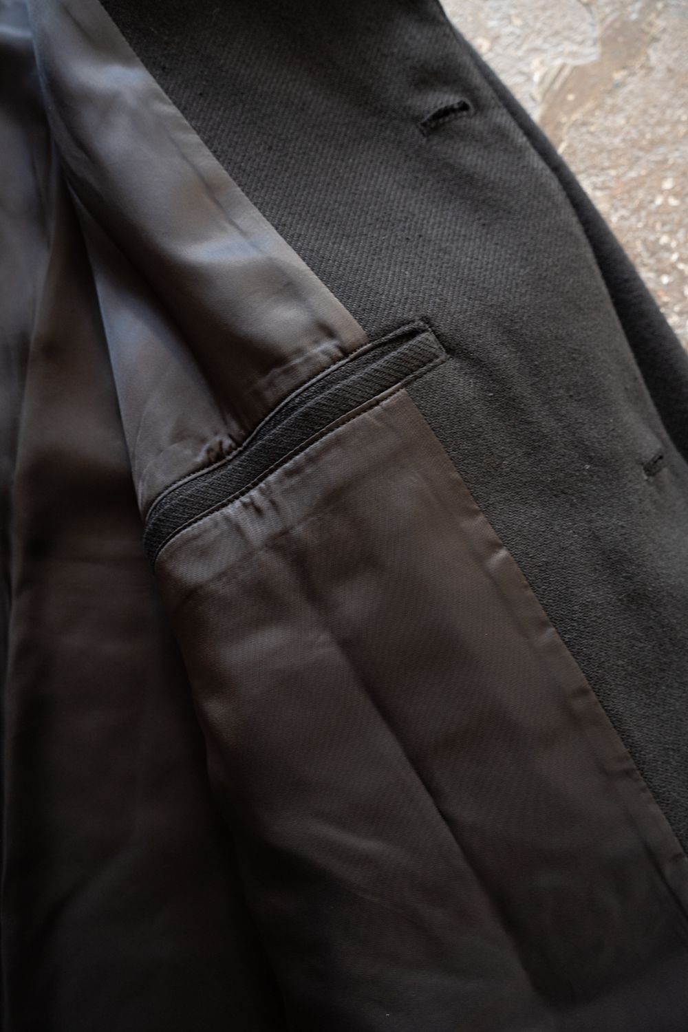 【26AW】コットン×ウールカルゼカバーオール(BLACK)